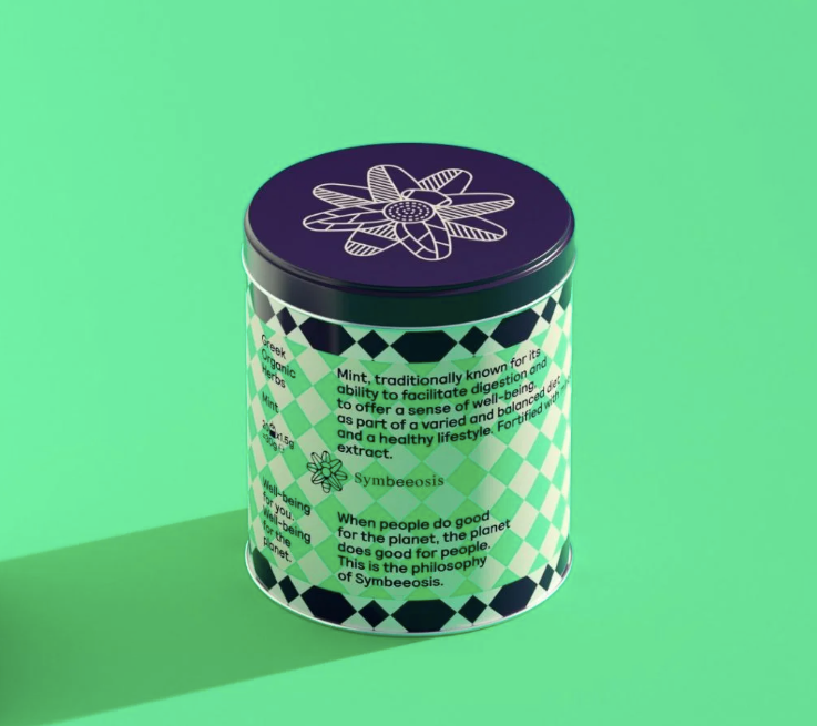 Premium organic Greek mint herbal tea in a stunning recyclable cylinder tin by Symbeeosis, perfect for those who want to elevate their wellbeing with nature's medicine daily! Organically grown in Greece without the use of any pesticides or fertilisers. Delivery Australia wide.