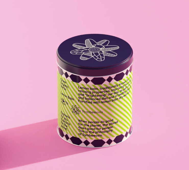 Premium organic Greek lemon balm herbal tea in a stunning recyclable cylinder tin by Symbeeosis, perfect for those who want to elevate their wellbeing with nature's medicine daily! Organically grown in Greece without the use of any pesticides or fertilisers. Delivery Australia wide.