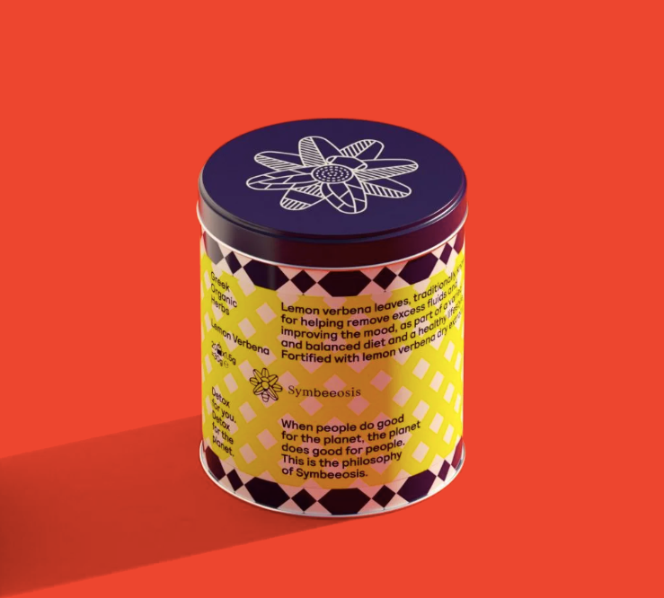 Premium organic Greek lemon verbena herbal tea in a stunning recyclable cylinder tin by Symbeeosis, perfect for those who want to elevate their wellbeing with nature's medicine daily! Organically grown in Greece without the use of any pesticides or fertilisers. Delivery Australia wide.