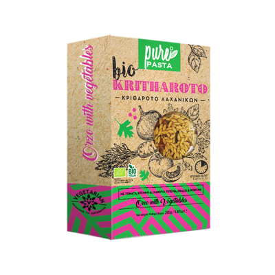 Organic Orzo Pasta with vegetables - Vegan, 280gr