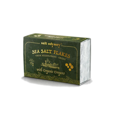 Fine Sea Salt Flakes with Organic Greek Oregano, 75gr