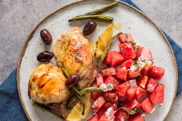 Honey herbed chicken with watermelon salad by nutritionist Casey-Lee from Live Love Nourish