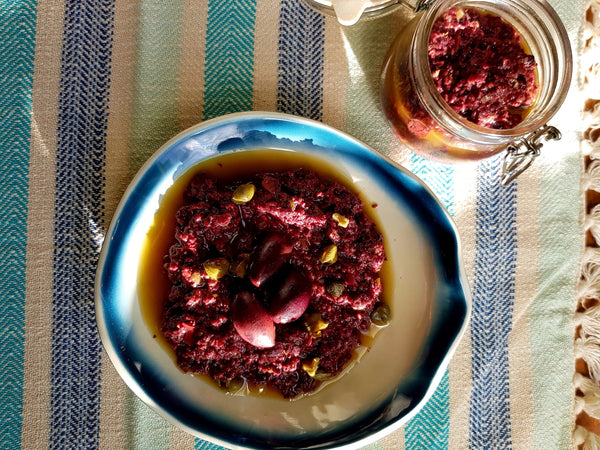 Recipe for Tapenade Olive Dip | Παστά ελιάς. A recipe from the Award-winning cookbook "Beyond the Greek Salad", which was awarded The 2020 Gourmand Harvest Award (Australia) for Mediterranean Cooking. Journal & Recipes at Grecian Purveyor.