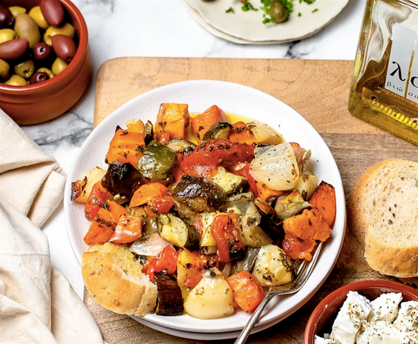 Greek vegan dish briam by Create Cook Share Margaret Pahos and Grecian Purveyor. Buy high quality olive oil and Greek products online and get free delivery in Australia.