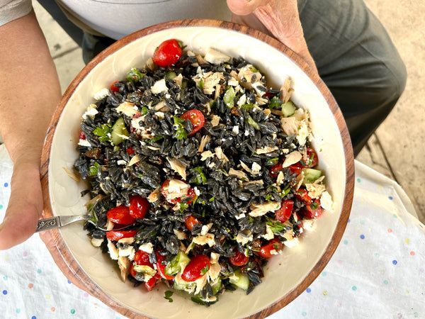 Mediterranean Risoni Salad with Tuna Fillets & Figs | Grecian Purveyor
