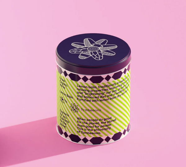 Premium organic Greek lemon balm herbal tea in a stunning recyclable cylinder tin by Symbeeosis, perfect for those who want to elevate their wellbeing with nature's medicine daily!  Organically grown in Greece without the use of any pesticides or fertilisers. Delivery Australia wide.