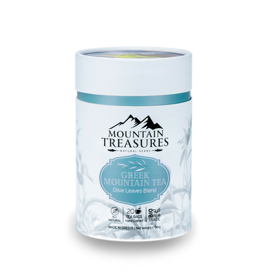 Organic Greek Mountain Tea with Olive Leaves, 20 Tea Bags