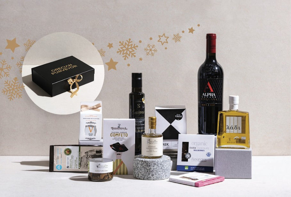 Gourmet foods hampers, premium Christmas hampers, Greek gifts & hampers and luxurious corporate hampers to order online.