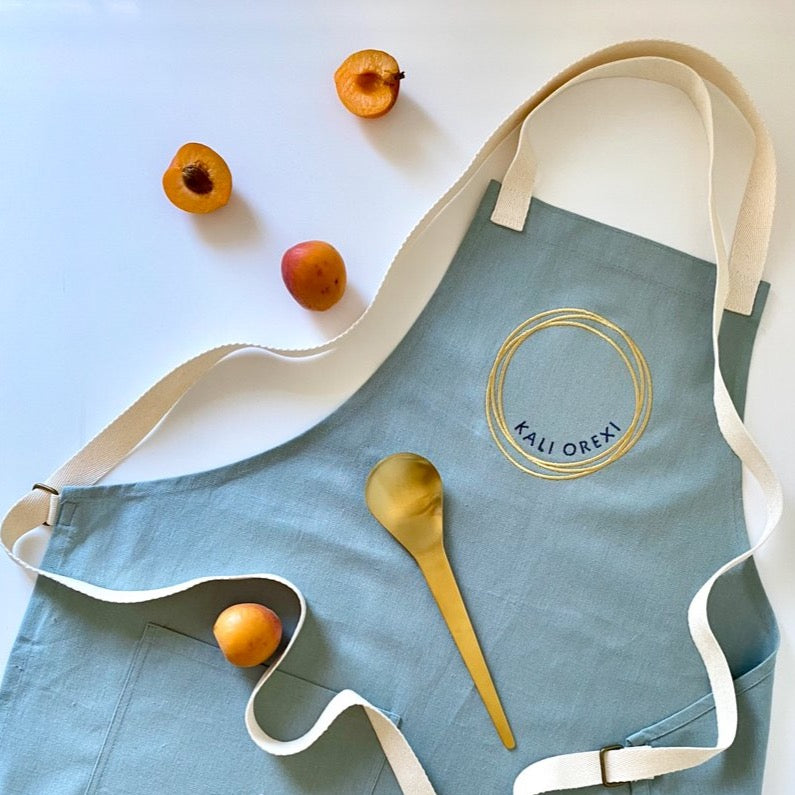 Premium quality Kali Orexi Aprons. Gourmet gift ideas for foodies and cooking lovers by Australia's Gourmet Grocer Grecian Purveyor. Buy online now and get FREE DELIVERY.
