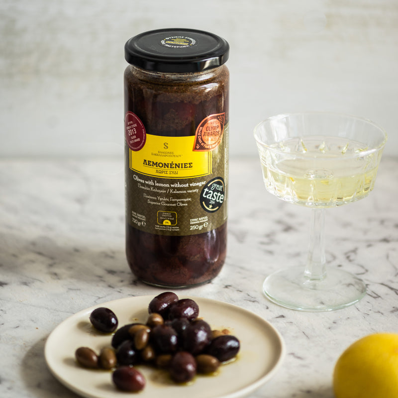 Lemonenies - Gourmet Organic Kalamata Olives With Lemons & No Vinegar - Organic olives hand-picked from organic olive groves in Sparta.Of natural fermentation, with no chemicals or pasteurisation