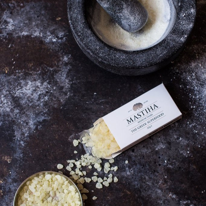 Natural Mastic Gum | Greek Chios Pure Resin | 100% Pure Mastiha Tears | Authentic Mastic Growers Fresh Resin | Sugarless Chewing Gum | Vegan | Medium Tears | 1oz