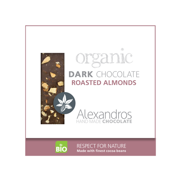 Organic Handmade Dark Chocolate 70% with Roasted Almonds