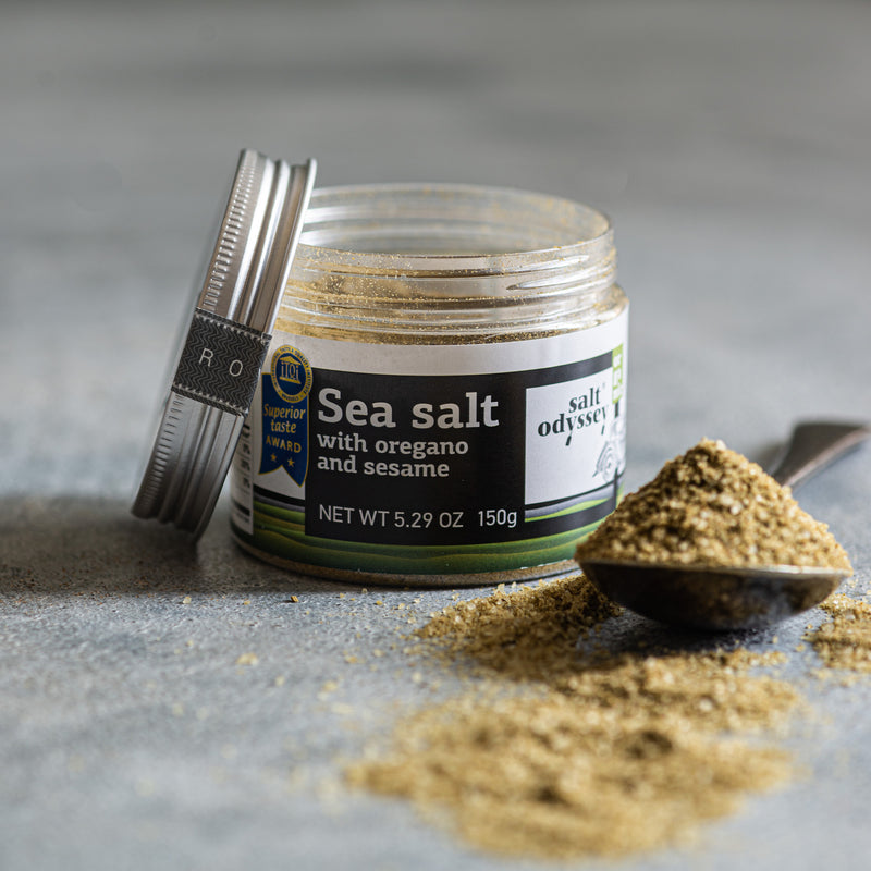 Greek Organic Sea Salt With Oregano And Sesame - Salt Odyssey