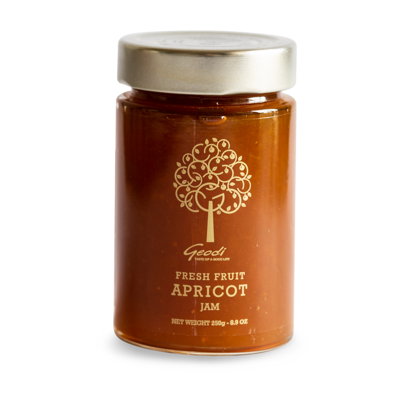 Premium Pure 85% Fresh Apricot Jam - Geodi - Superior quality apricot jam based on traditional recipes with a minimum of 85% fruit per 100gr!