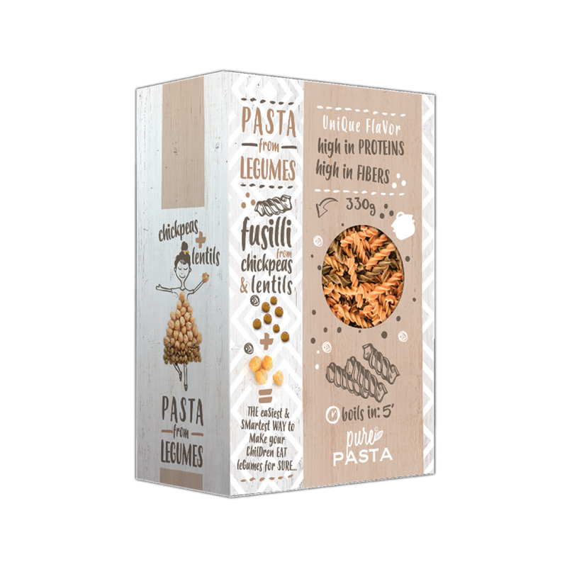 buy gluten free pasta online. vegan gluten free pasta with lentils and chickpeas flour only. natural gluten free fussili pasta by gourmet grocer Grecian Purveyor.