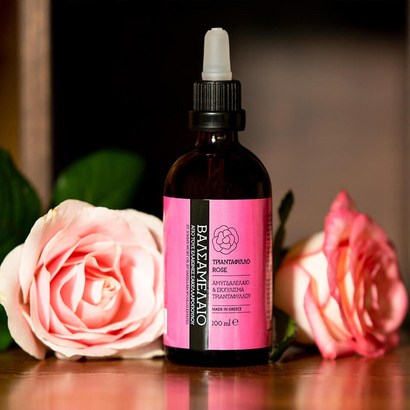 Naturally infused body oil based on St John's Wort Oil 100ml (Hypericum Perforatum) and enriched with almond oil & the power of rose extract. Produced ethically by Sakellaropoulos Farms with organic olive oil in Sparta, Greece. Buy this medicinal body oil online for delivery to your door anywhere in Australia.